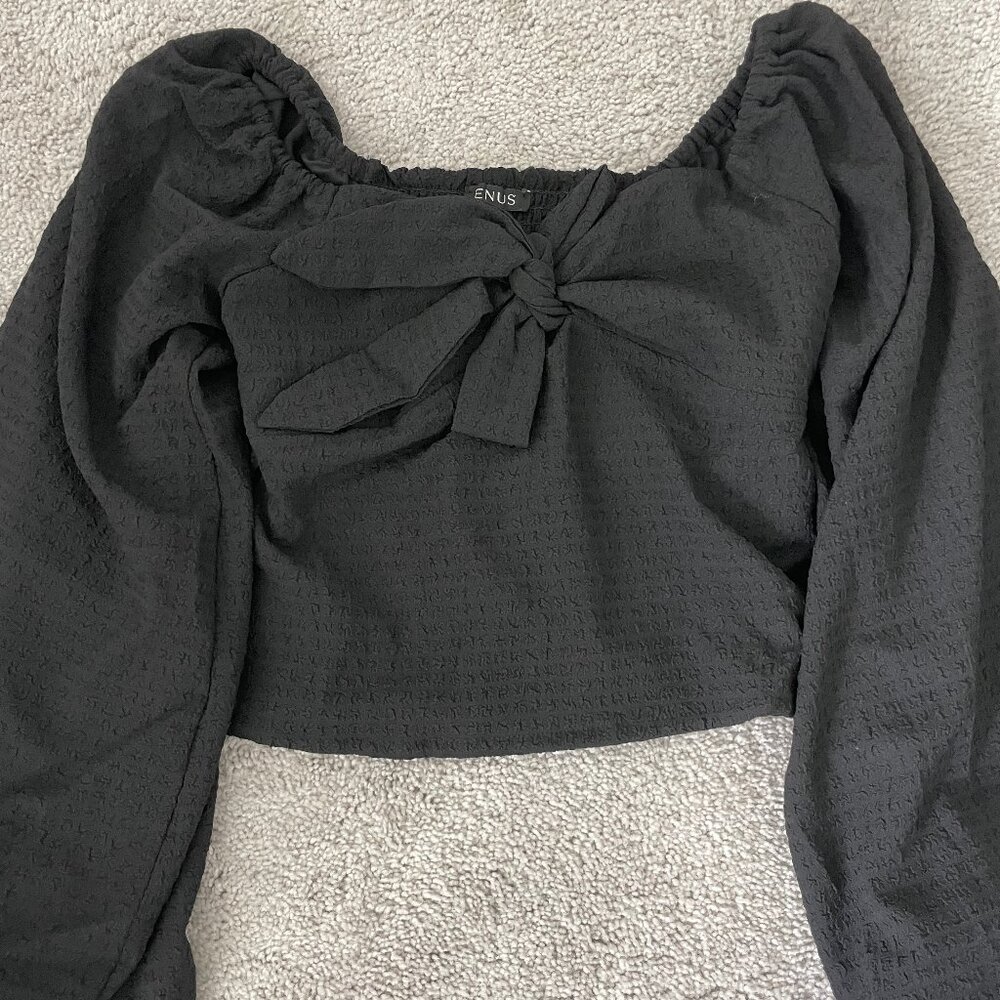 Venus Long Bubble Sleeve Crop Top